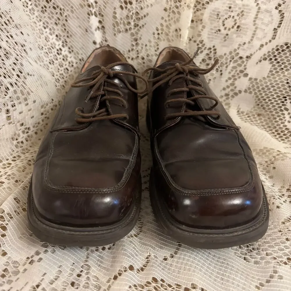 Alfani Men's US 10.5 W Brown Leather Derby Dress Shoes